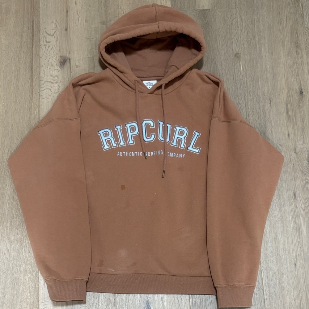 Rip Curl Women's Hoodie in brown with baby blue Logo. GUC. Fastship